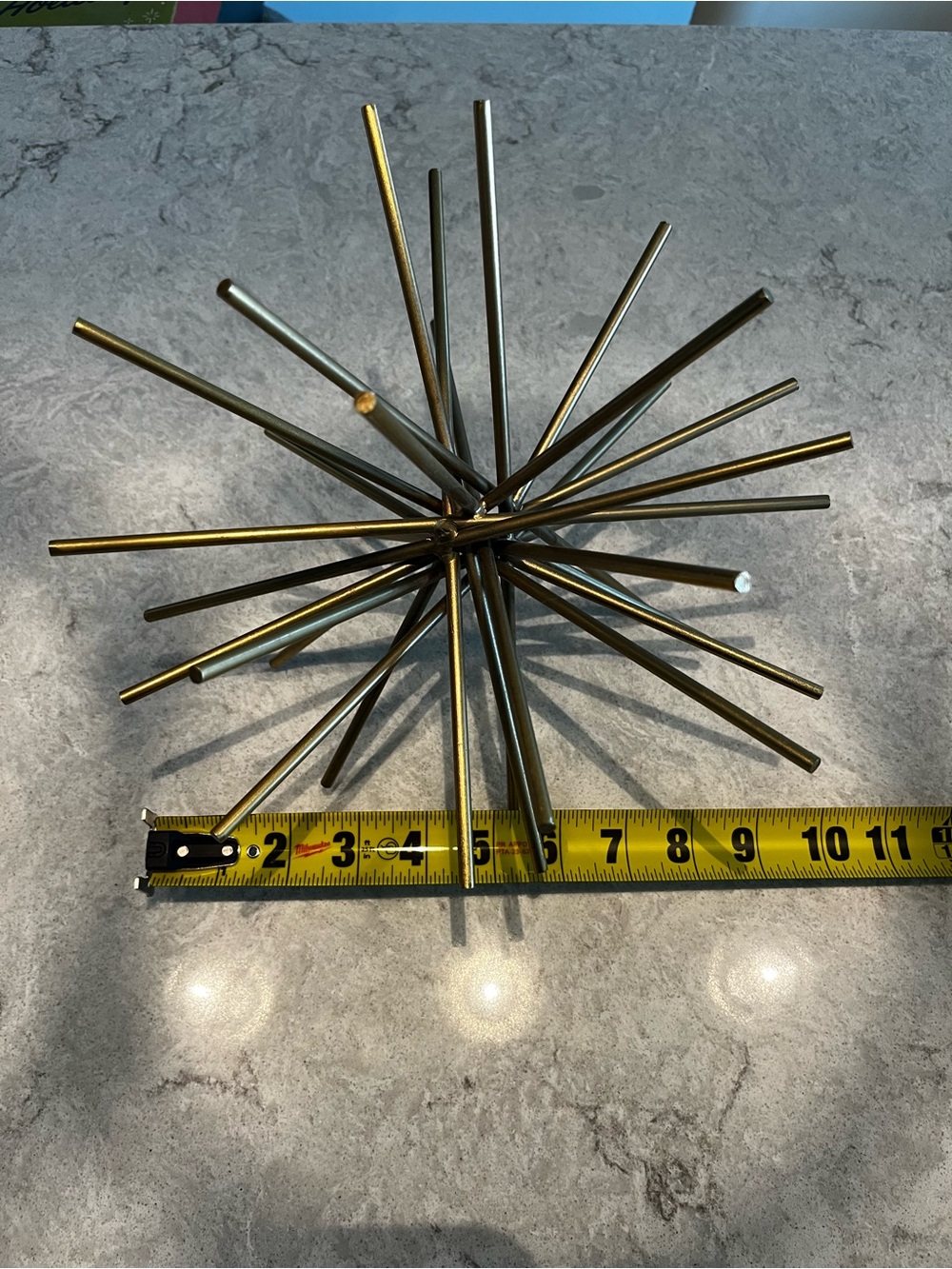 Brass Starburst Wall Accent - Metallic Gold Home Wall Decor